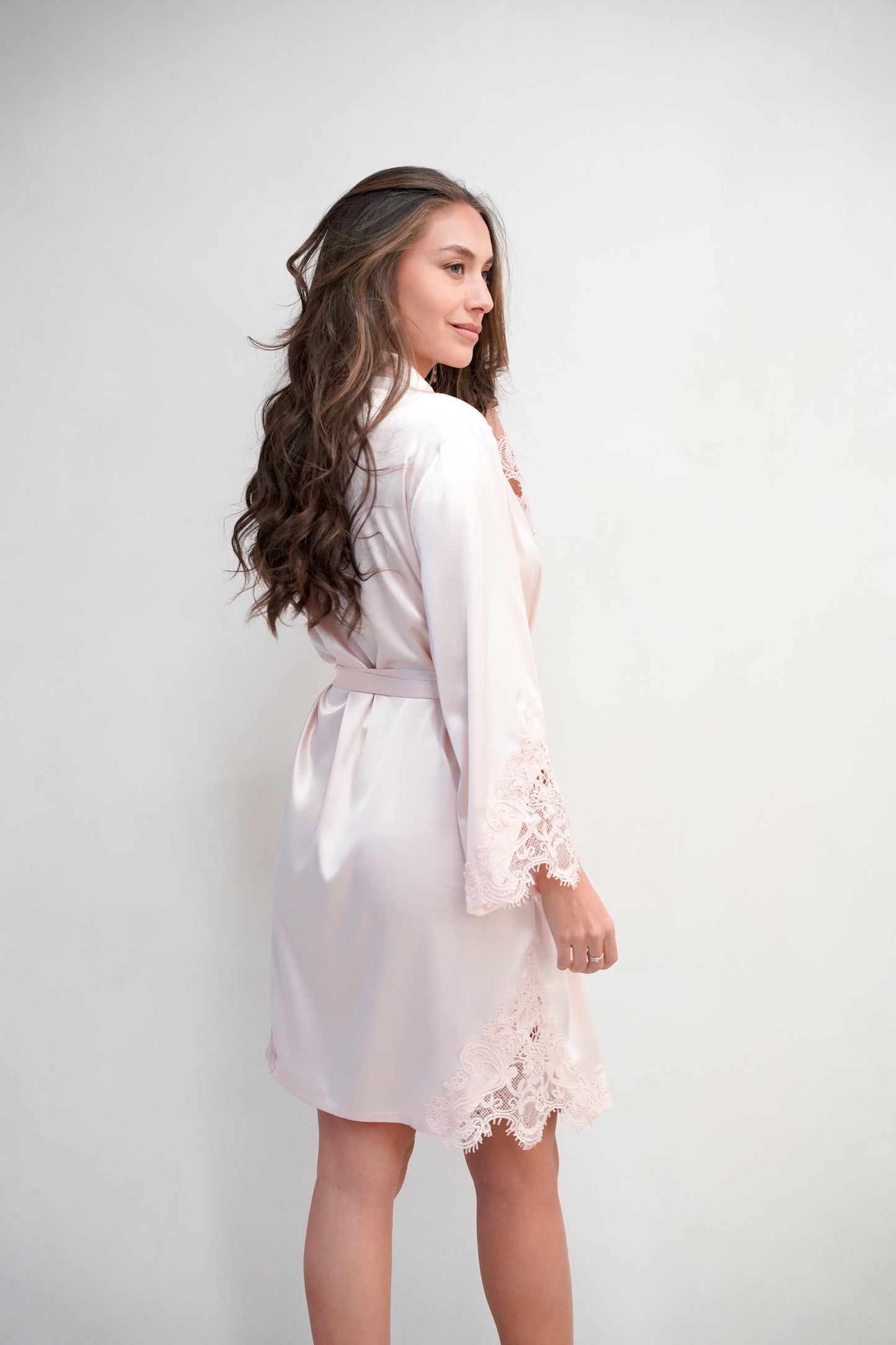Bata de Satín Soft Pink